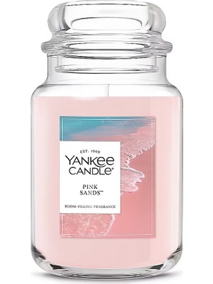 Yankee Candle Pink Sands Büyük Kavanoz Mum (623,7 Gr) – Tropikal Meyve, Çiçek ve Vanilya Kokulu Dekoratif Mum