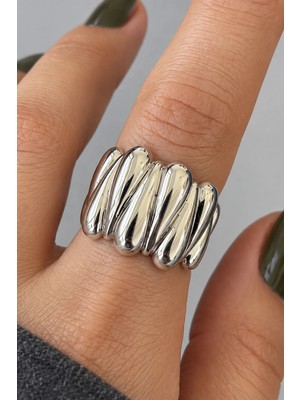 Leo'Stone Yeni Sezon Twist Luxe Tasarım Ayarlanabilir Kadın Yüzük Gümüş