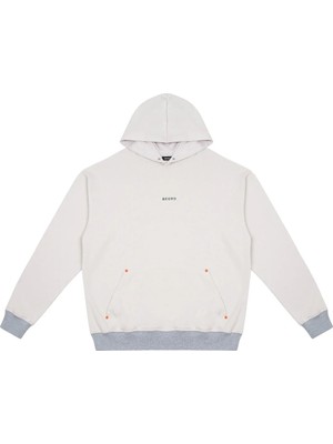 Beord Kapüşonlu %100 Pamuk Erkek Sweatshirt Regular Taş-Gri BHD1-139