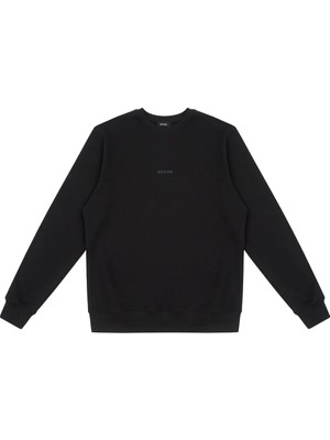 Beord Pienza %100 Pamuk Bisiklet Yaka Erkek Sweatshirt Regular Siyah BSS1-147
