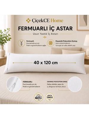 ÇİÇEKCE HOME Uzun Yastık Iç Astarı Şilte 40X120 cm Fermuarlı 1 Adet