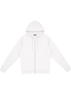 Beord Taş Rengi %100 Pamuk Kapüşonlu Fermuarlı Regular Sweatshirt Zip 0002 BZT1-135