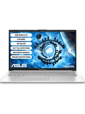 Asus Vivobook Go 15 E1504FA-BQ4442 AMD Ryzen 5 40 8GB 512GB SSD Freedos 15.6" Taşınabilir Bilgisayar
