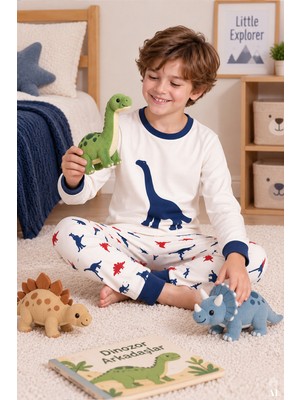 Koza İç Giyim Erkek Çocuk Pamuklu Baskılı Uzun Kollu Uzun Alt Pijama Takımı