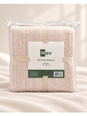 Özdilek Nev Serisi Soft Embos Tek Kişilik Battaniye (150X220) - Kemik