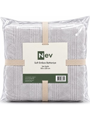 Özdilek Nev Serisi Soft Embos Tek Kişilik Battaniye (150X220) - Gri