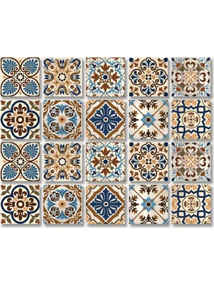 Tink Kendinden Yapışkanlı Pvc Karo 10X10 cm Çok Renkli Desenli İç Mekan Kullanımına Uygun 20'li Paket