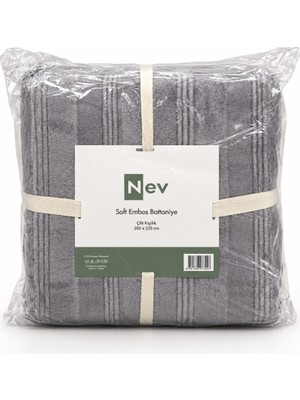 Özdilek Nev Serisi Soft Embos Çift Kişilik Battaniye (200X220) - Koyu Gri