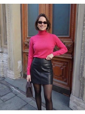 Onno Style Düz Balıkcı Yaka Basic Kazak
