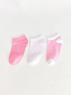 Lc Waikiki Yeni Sezon Pembe Puantiyeli Kadın Patik Çorap 3'lü