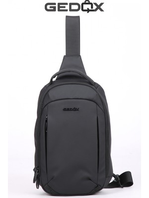 Gedox Siyah Su Geçirmez 3 Bölmeli Çapraz Sırt Çantası Tek Omuz Göğüs Çantası Bodybag GDX2102
