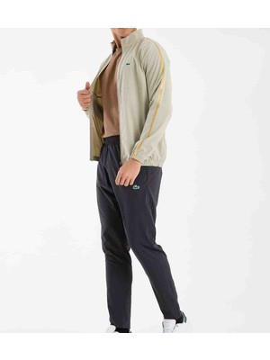 Lacoste  Bej-Füme Regular Fit  Şeritli  Mevsimlik Ince Eşofman  Takımı