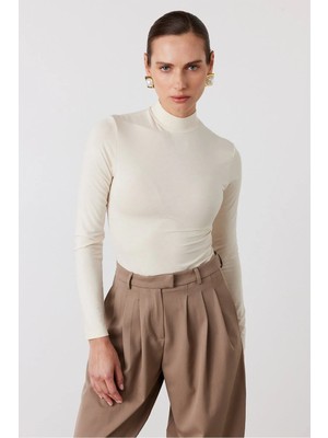 Facette Dik Yaka Basic Body Bej