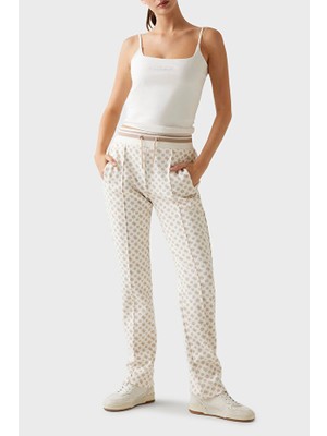 Guess Aggie Scuba Regular Fit Logo Baskılı Normal Bel Pantolon V5YB20KB212 Pantolon