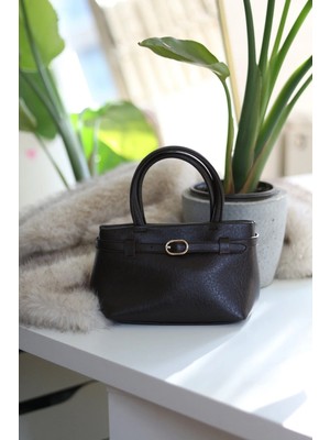 Moom Bag Kadın Acı Kahve Toka Detaylı Askılı Omuz Çantası