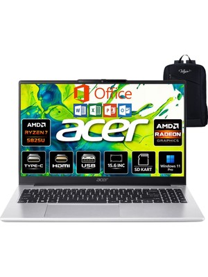 Acer Aspire Lite NX.DLQEY.001 Amd Ryzen 7 5825U 16GB 1tb Fredoss 15.6" 60Hz Fhd Taşınabilir Bilgisayar