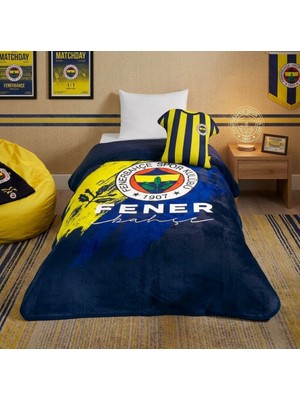Taç Yeni Sezon Lisanslı Fenerbahçe Fanatik Battaniye  ( Kırlent Hediyeli )