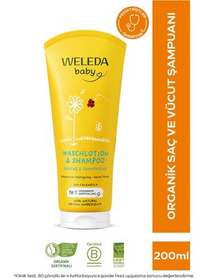 Weleda 200 ml Saç ve Vücut Şampuanı Calendula Göz Yakmayan Formül ile Dermatolojik Test Edilmiş