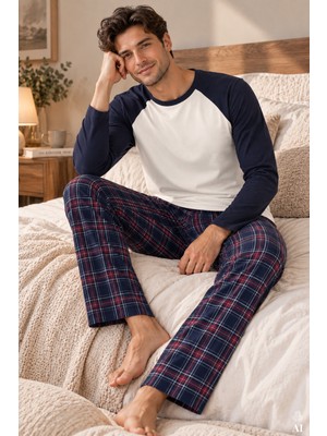 Koza İç Giyim Erkek Pamuklu Uzun Kollu Cepli Pijama Takımı