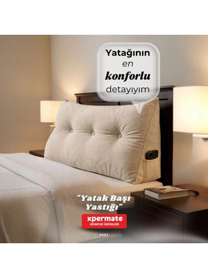 Xpermate Yatak Başı Yastığı Sırt ve Bel Destek Yastığı 90 cm Yaslanma ve Dinlenme Yastığı