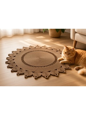 Nakkaş Home Su Damlası Modeli 120X120 Jüt Yuvarlak Kilim 120 x 120 cm
