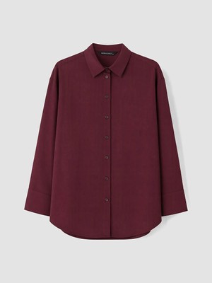 Lc Waikiki Yeni Sezon Bordo Poplin Kadın Gömlek Tunik