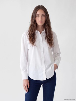 Lc Waikiki Yeni Sezon Beyaz Poplin Kadın Gömlek Tunik