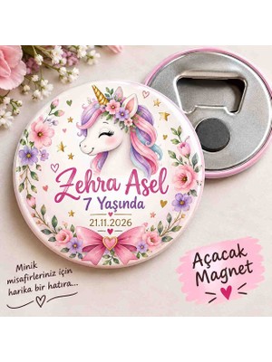 Asel Doğum Günü 58MM Buzdolabına Yapışabilen Açacak Magnet
