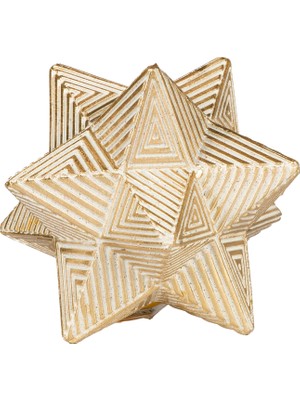 Herdekora Dekoratif Figür Yıldız Gold-Beyaz 15X14 Cm.