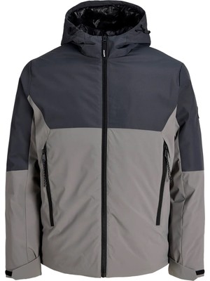 Jack & Jones Erkek Jcoclub Kapüşonlu Su Itici Şişme Mont 12299812 Asfalt