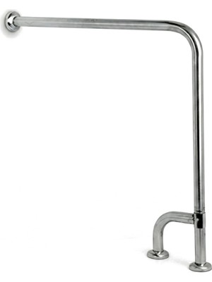 Aqua Bagno Mafsallı  Basic Engelli Tutunma Barı 75x75 cm Paslanmaz Çelik Zemin Destekli Banyo Barı