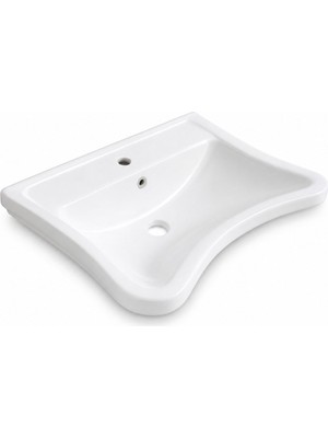 Quarter Bath Engelli Lavabo 50x60 Cm – Duvara Asma Seramik Lavabo – Tekerlekli Sandalye Uyumlu – Parlak Beyaz | 70sd20060