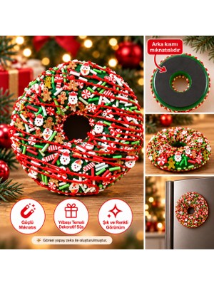 Haneliya Dekoratif Yılbaşı Donut Magnet – Yeşil