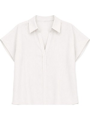 Calvin Klein Kadın / Kız Bej Calvin Klein Lınen Cks Ss Classıc, Gna, Xxs Bej Kadın Gömlek