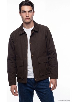Lc Waikiki Yeni Sezon Kahverengi Regular Fit Kadife Yaka Erkek Ceket