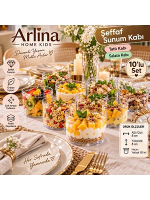 Arlina Home Kids 10’lu Plastik Şeffaf Sunum Kabı 300 cc