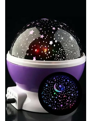 Store Star Master Yıldız Yansıtmalı Gece Lambası Projeksiyon Çocuk Odası Lamba Mor