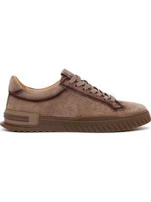 Derimod Erkek Vizon Bağcıklı Süet Deri Casual Sneaker WM680049DS