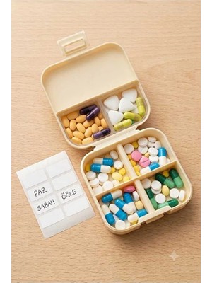 Safestore 7 Günlük Çok Bölmeli Mini Ilaç Kutusu Günlük Hap Düzenleyici, Taşınabilir Tasarım