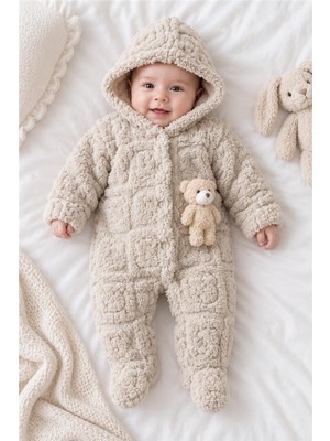 Pina Kids  Kız Erkek Bebek Tavşan ve Ayı Oyuncaklı Peluş Tulum TLM0301