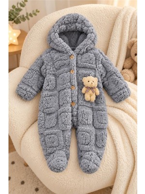 Pina Kids  Kız Erkek Bebek Tavşan ve Ayı Oyuncaklı Peluş Tulum TLM0301
