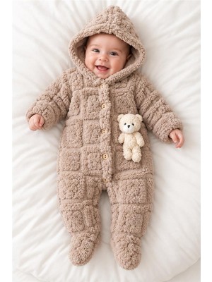 Pina Kids  Kız Erkek Bebek Tavşan ve Ayı Oyuncaklı Peluş Tulum TLM0301