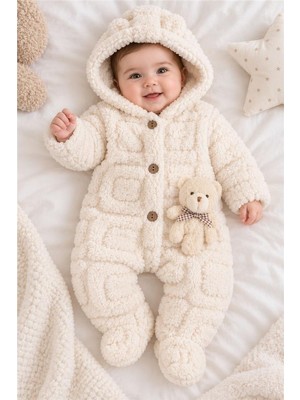 Pina Kids  Kız Erkek Bebek Tavşan ve Ayı Oyuncaklı Peluş Tulum TLM0301