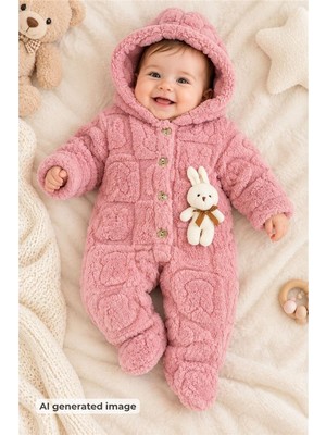 Pina Kids  Kız Erkek Bebek Tavşan ve Ayı Oyuncaklı Peluş Tulum TLM0301