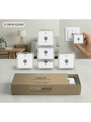 Nead Aras Uydu Prizi Modül Beyaz (5 Li Paket)