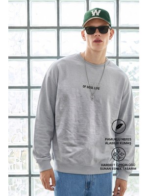 Damga Erkek Uzun Kol Bisiklet Yaka Antrasit Sweatshirt