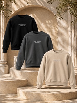 Damga 3 Adet Erkek Baskılı Relax Fit Mevsimlik Sweatshirt