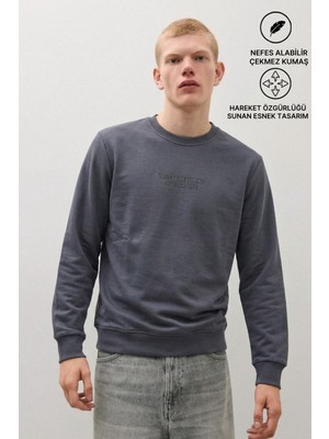 Damga Erkek Dokuma Günlük Trend Füme Sweatshirt