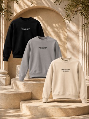 Damga 3 Adet Erkek Baskılı Relax Fit Mevsimlik Sweatshirt