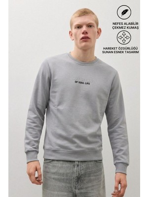 Damga Erkek Dokuma Günlük Trend Antrasit Sweatshirt